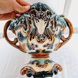 Vase Jardiniere Glass Planter from 1900 Antique Majolica Onnaing Barbonite Collection