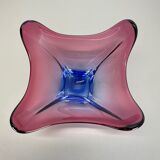 Floral glass bowl shell centerpiece by Fratelli Toso Murano, Italy, 1970s