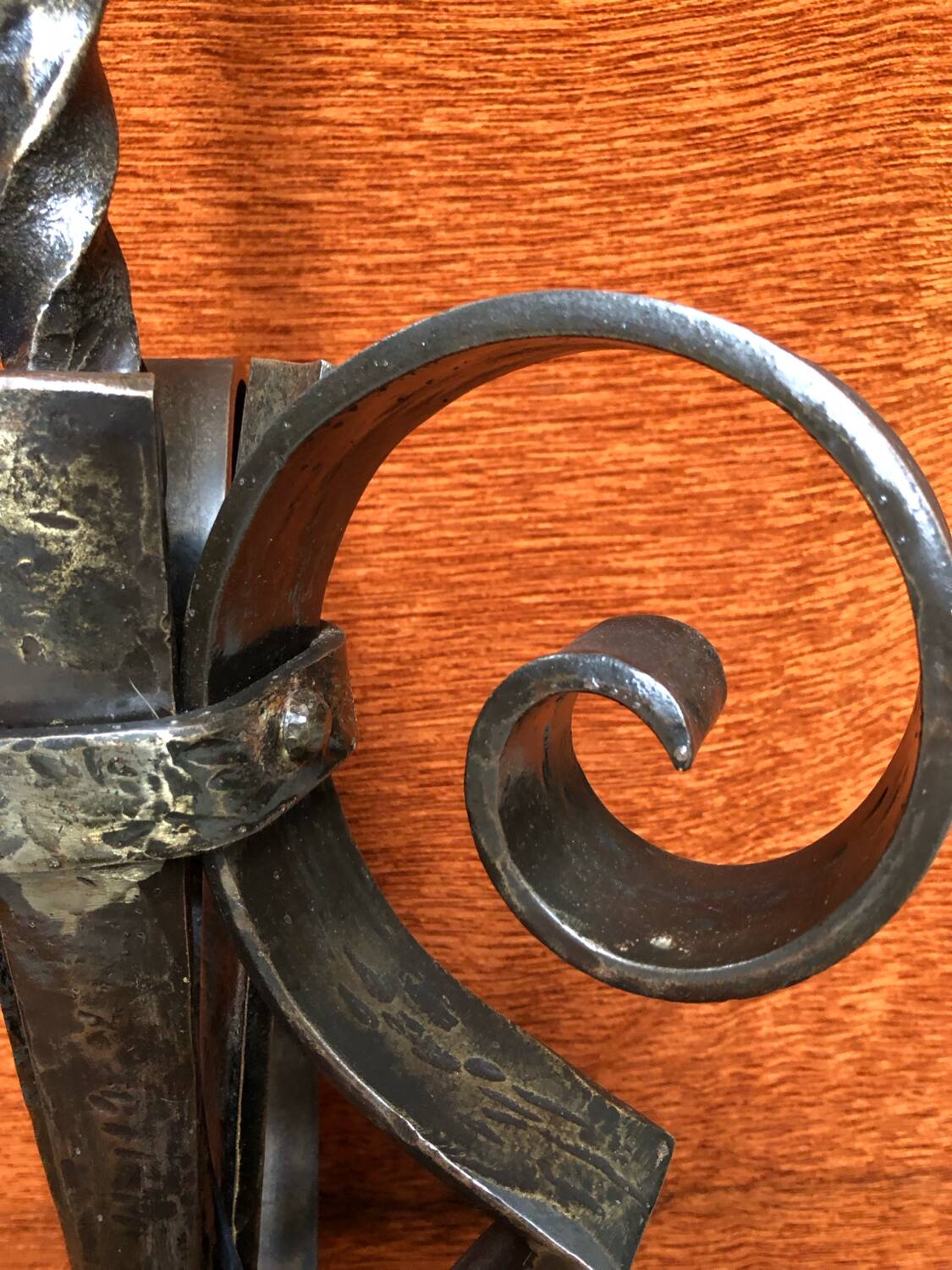 Art deco wrought iron floor lamp