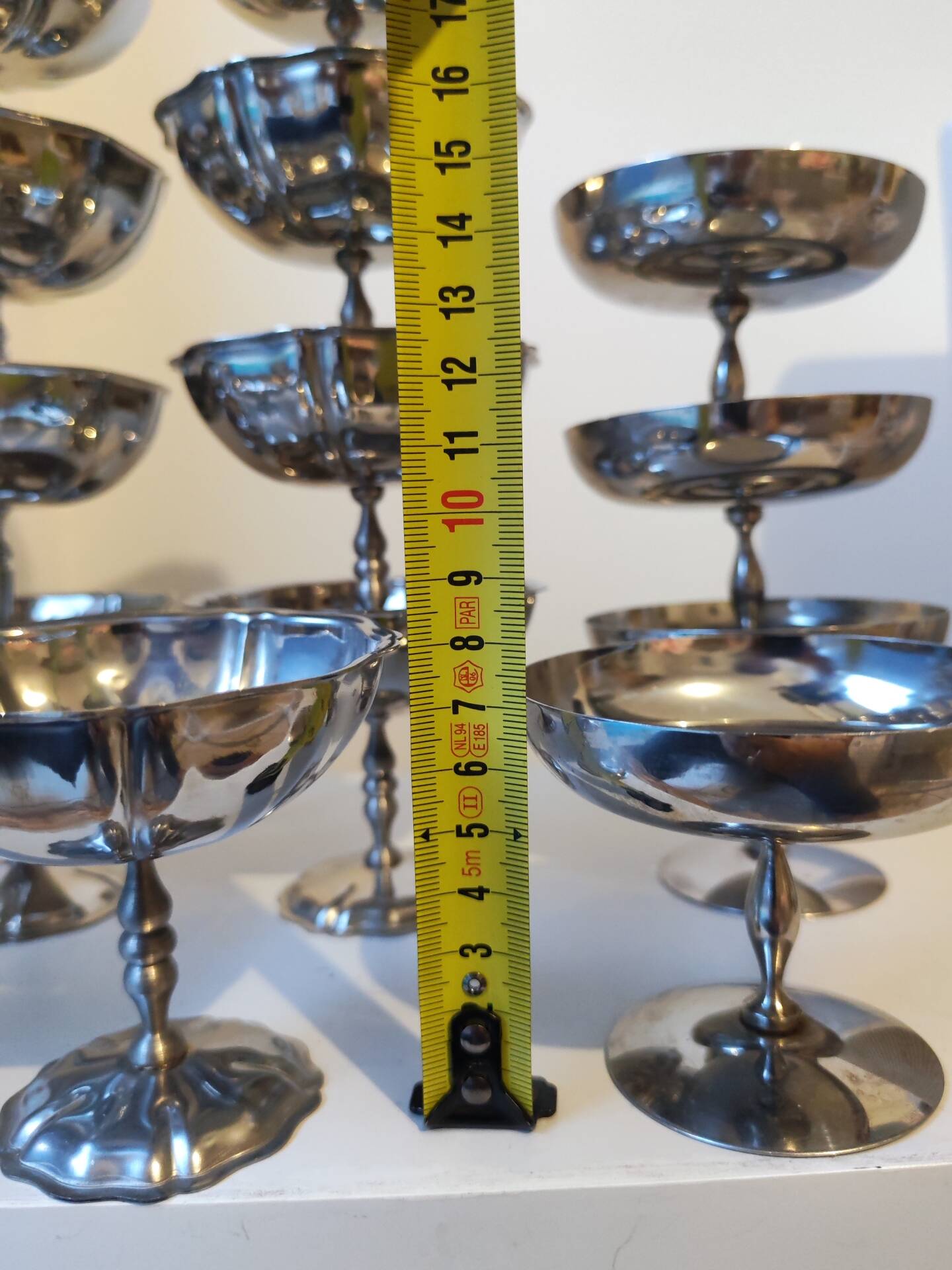 27 coupes en acier chromé inoxydable