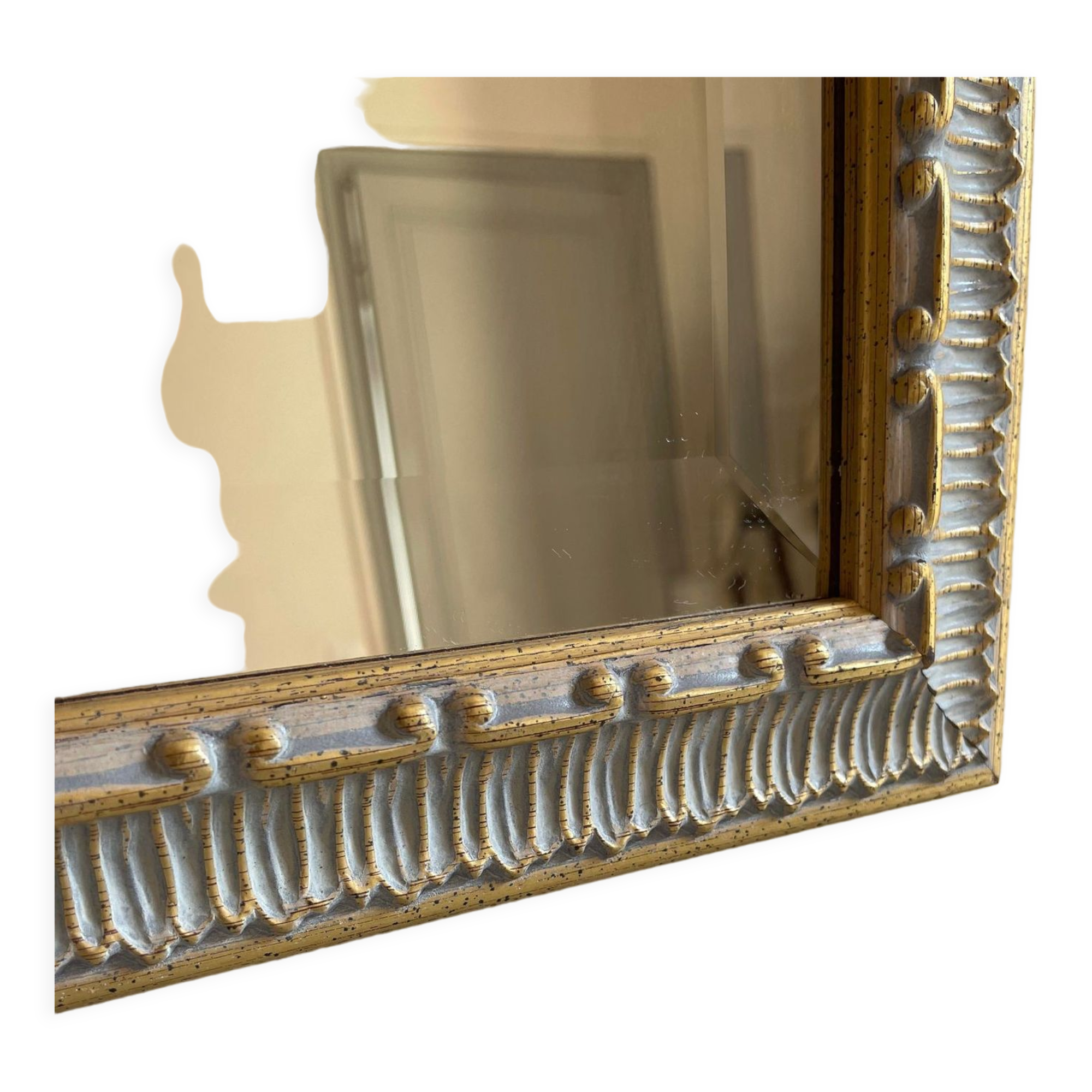 Mirror golden white frame