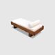 Lit de repos moderniste en pin et tissu bouclette par Ate van Apeldoorn pour Houtwerk Hattem