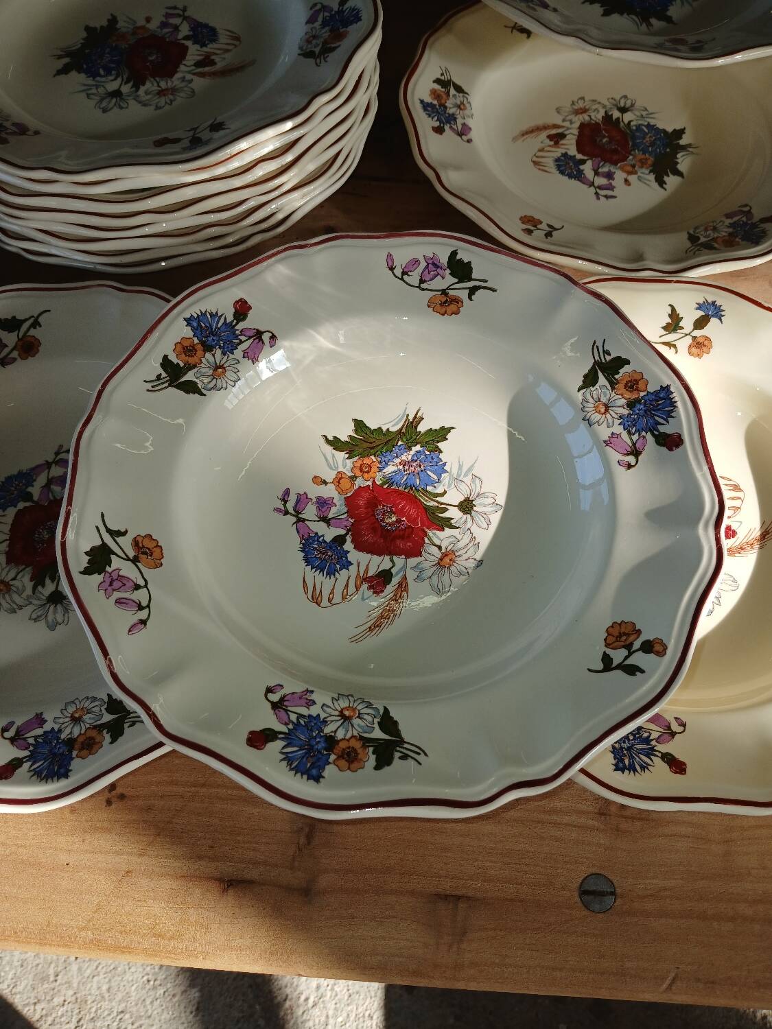 21 old Sarreguemines soup plates