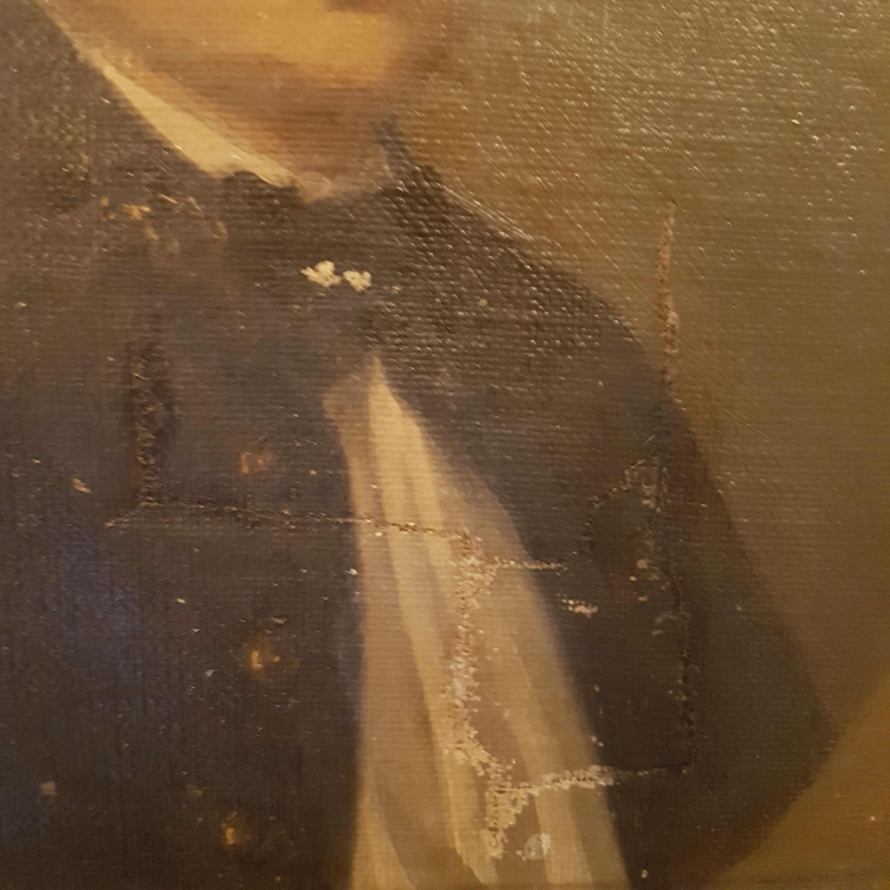 Children's portrait on canvas 19th