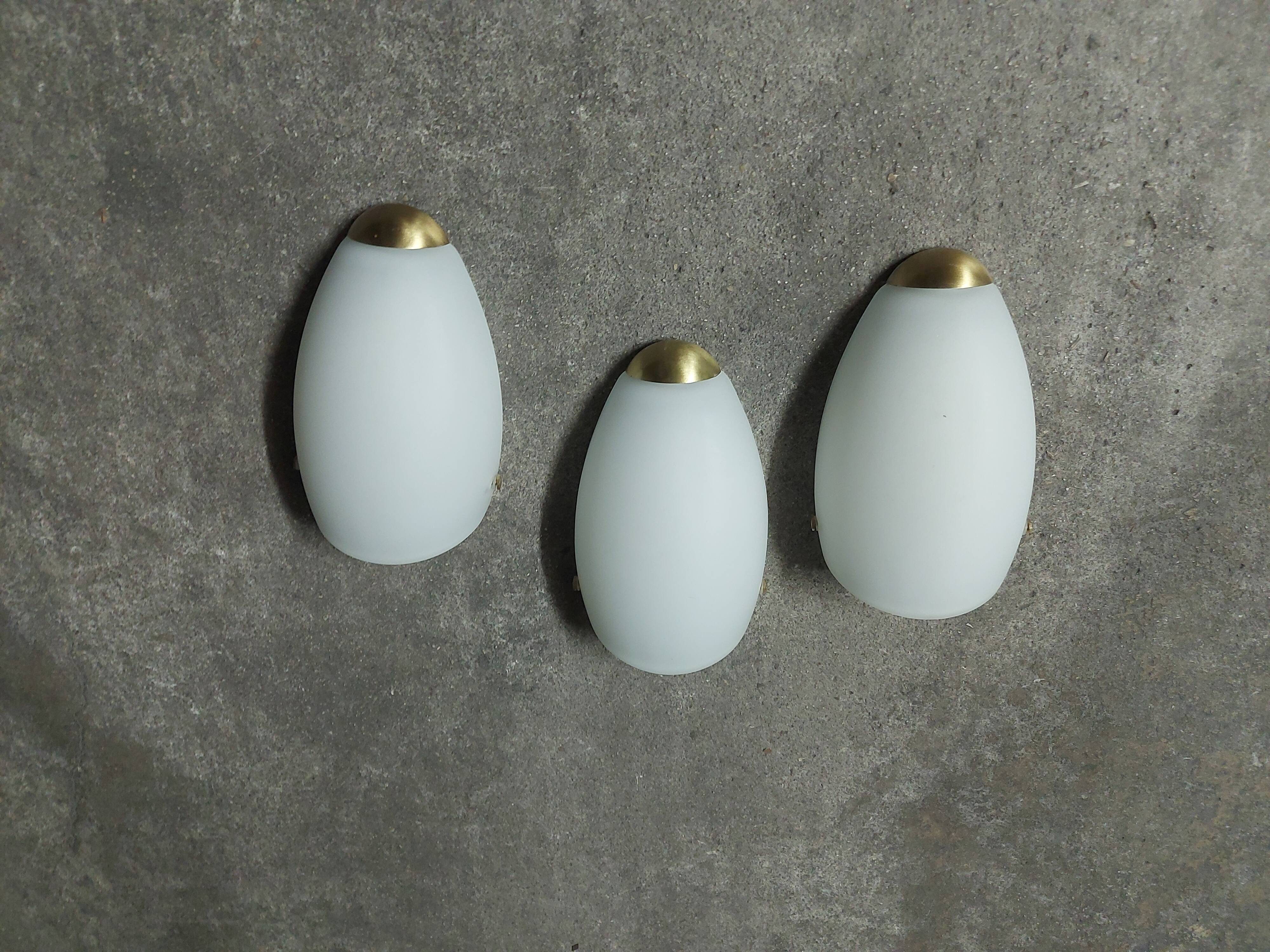 3 Vintage 90'S Ikea opaline wall lights (made in Italy)