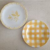 Set of 2 mismatched iron earth plates Digoin