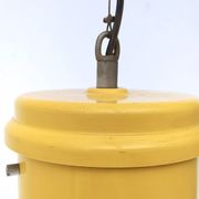 Industrial White Plexiglass and Yellow Varnished Aluminum Pendant, Italy