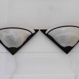 A pair of Art Deco Style Murano Glass Sconces, 1980s