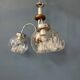 Vintage transparent glass chandelier from Murano with a chrome structure.