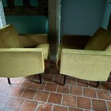 Pair of 1950s Pierre Guariche style armchairs