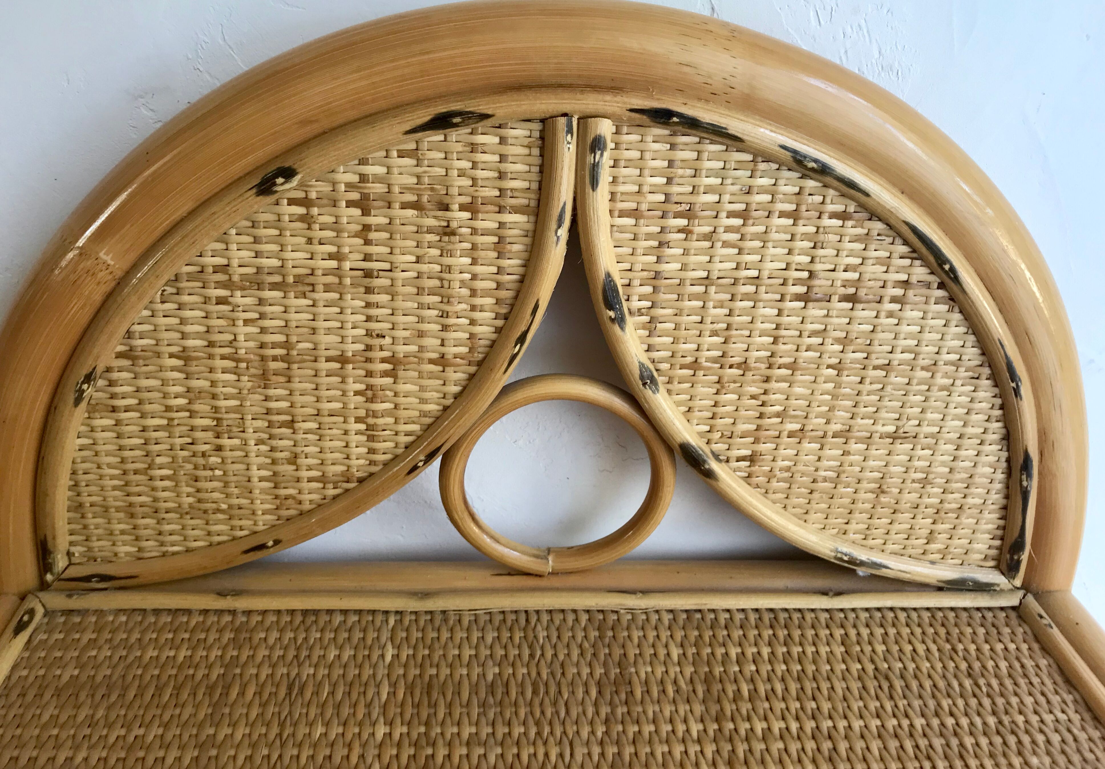 Pair of nightstands vintage rattan