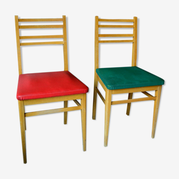 2 chaises vintage en hêtre