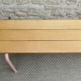 Wooden and metal school bench from the 80s