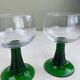 2 large vintage green glasses