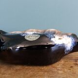 Flamed stoneware shell ashtray in Vallauris style