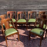 Series of eight gondola chairs empire mahogany era 1900