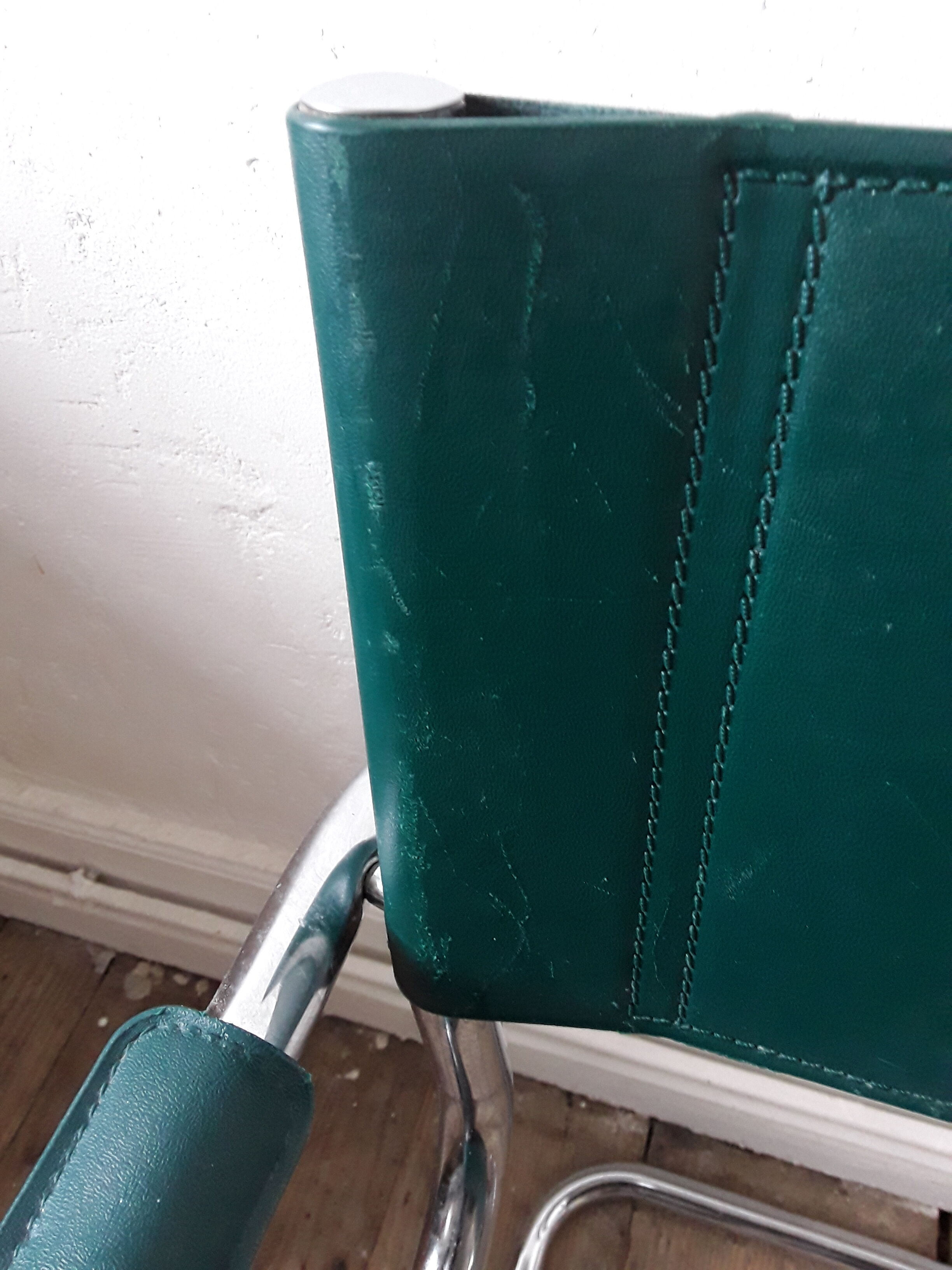 60/70s leather and chrome cantilever chair