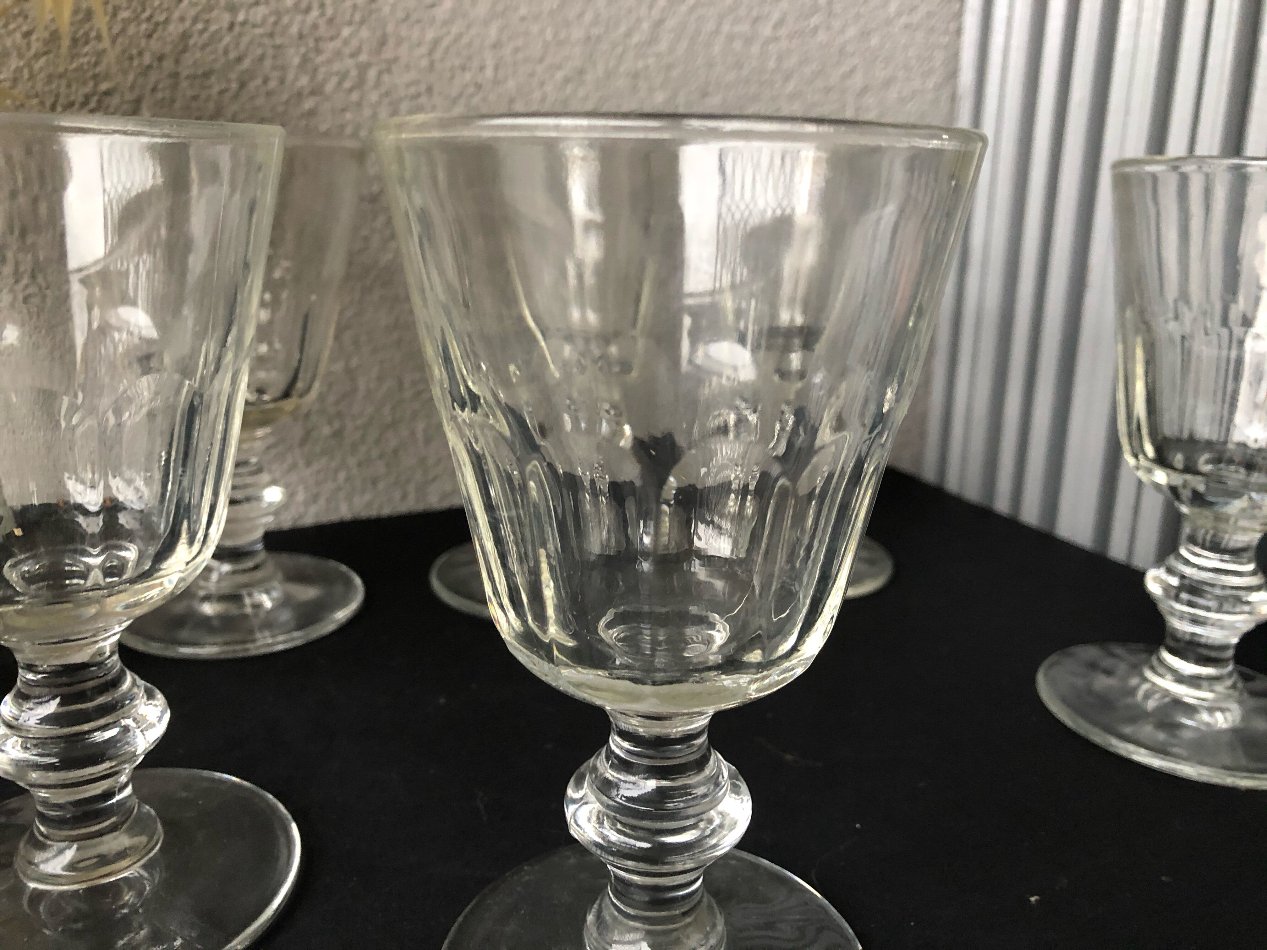 Charles X-style moulded glass walking glasses