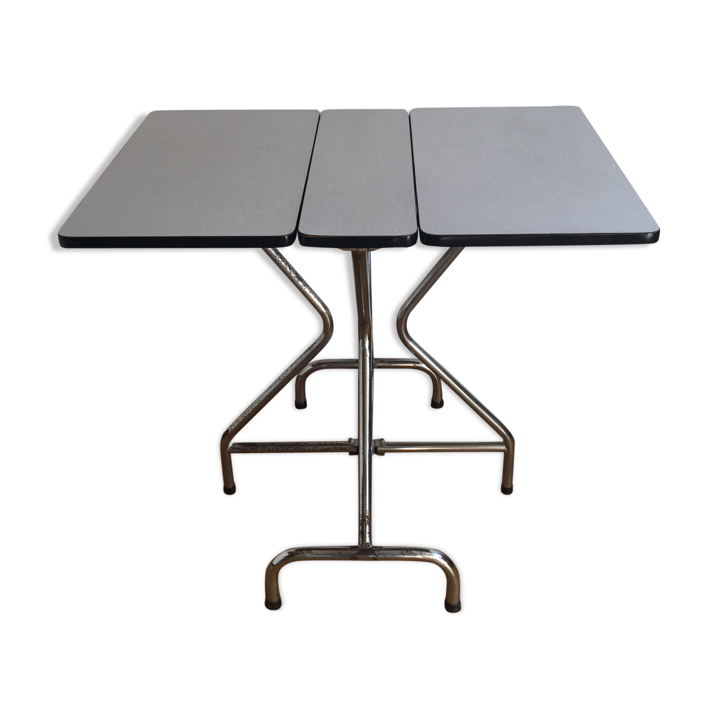 Table Pliante Formica + 3 Chaises - Lot Occasion - Décoration Rétro