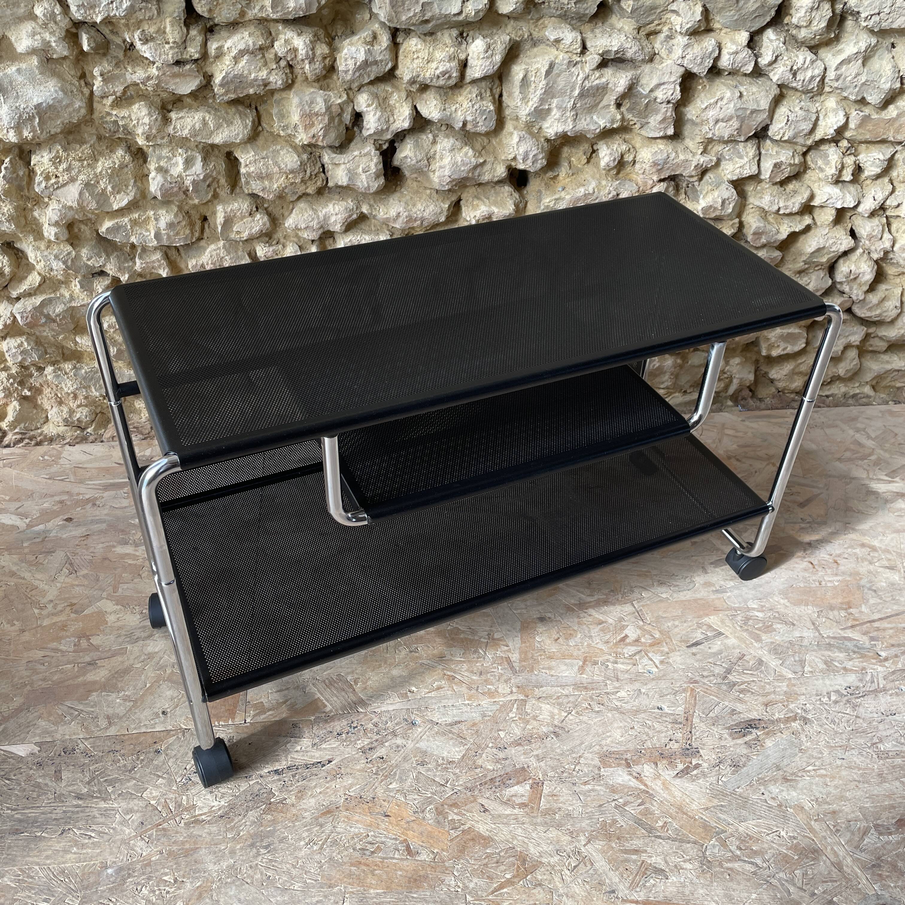 Occasional furniture / hi-fi furniture on chrome metal wheels – Habitat