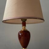 Le Dauphin house lamp in wood and brass from the 70s-80s