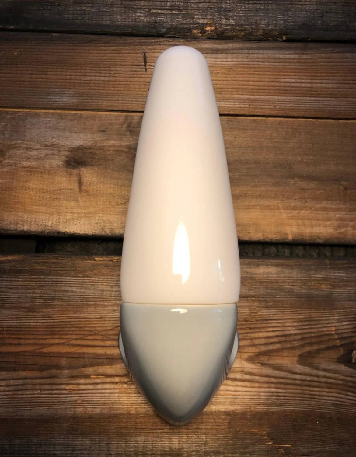 Vintage Ifö of Sweden ceramic bathroom lamps with opaline shades from the 1960s