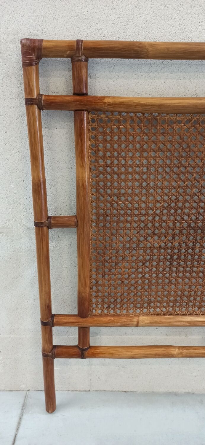Traditional bamboo and cane headboard, 70's