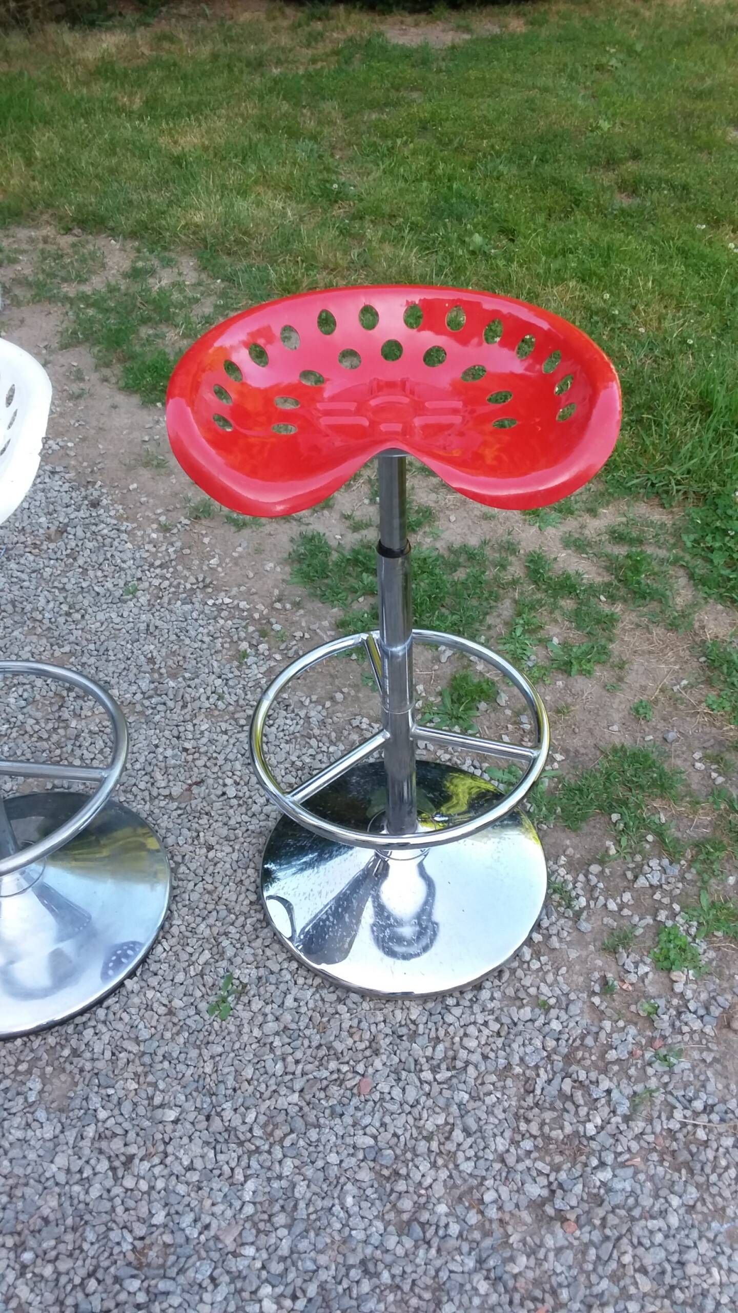 Pair of Etienne Fermigier designer stools, Mirima mower model, publisher