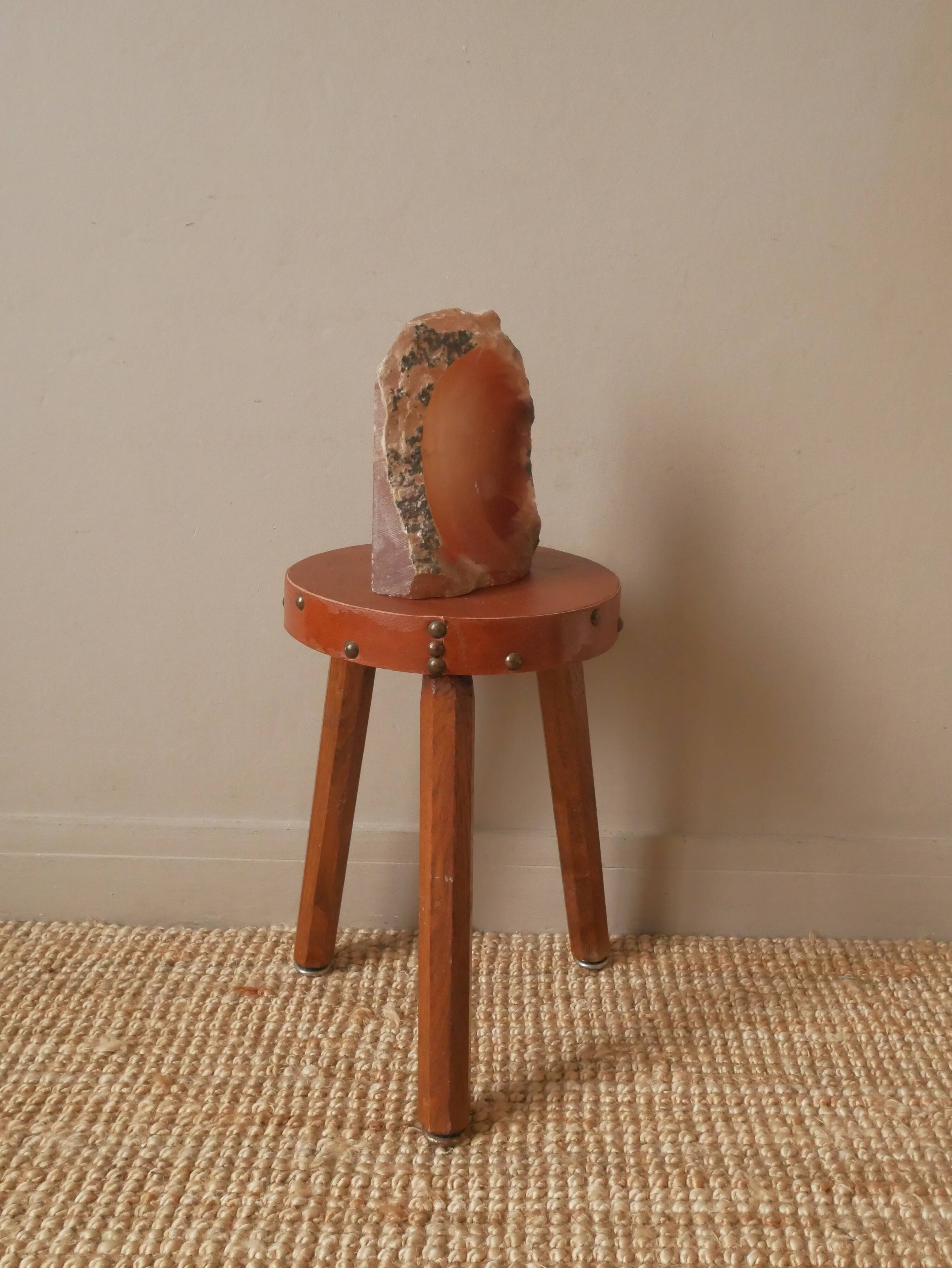 Empty mineral sculpture pocket cut stone handmade object