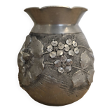 Vase alumínium art déco signé M , Montagne