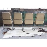 Set of 4 vintage chrome chairs 1970