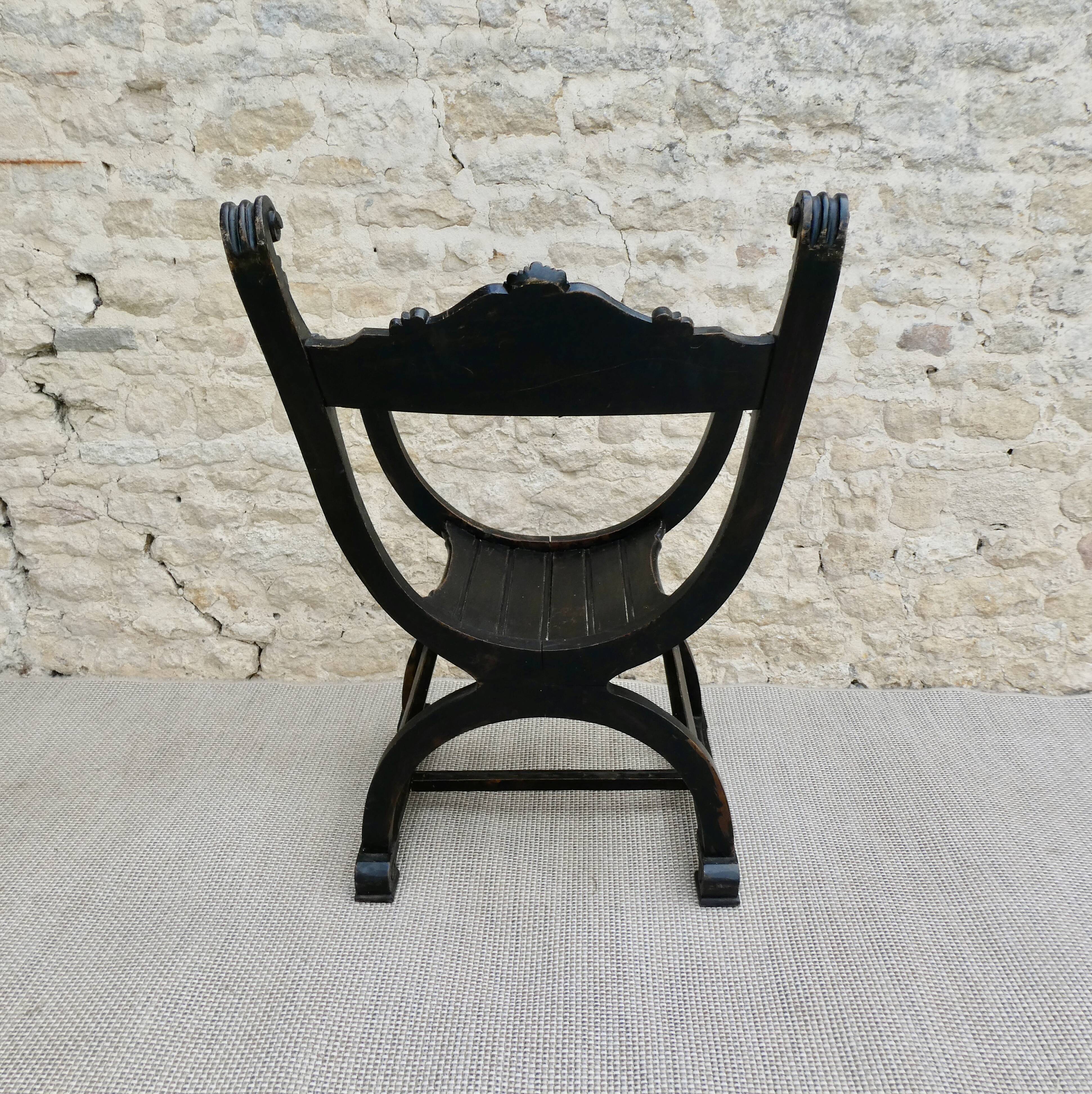 Dagobert chair in blackened wood
