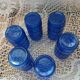 6 antique cobalt blue glasses