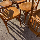 Set of 7 bistro chairs with curved backs