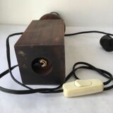 Wood and chrome standing lamp