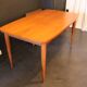 1960s table with teak veneer and glass top + extensions