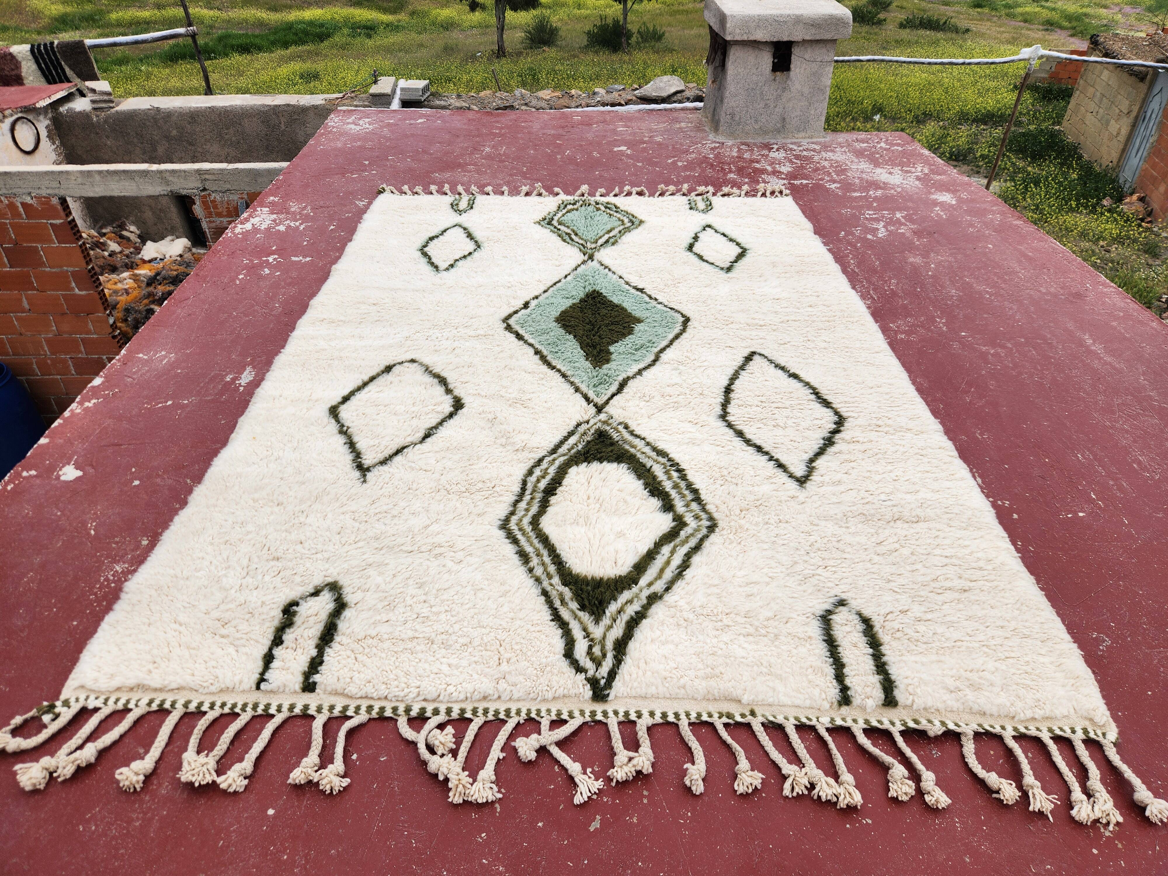 Authentic Beni Ouarain Rug 300x202 cm – Unbleached Wool