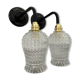 Pair of vintage electrified to nine-piece chiseled glass wall lamps
