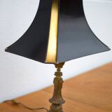Bronze lamp with lampshade, bronze table lamp, living room lamp, lampshade lamp, accent lamp