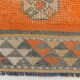Tapis de couloir turc vintage orange citrouille et gris, 86 x 356 cm