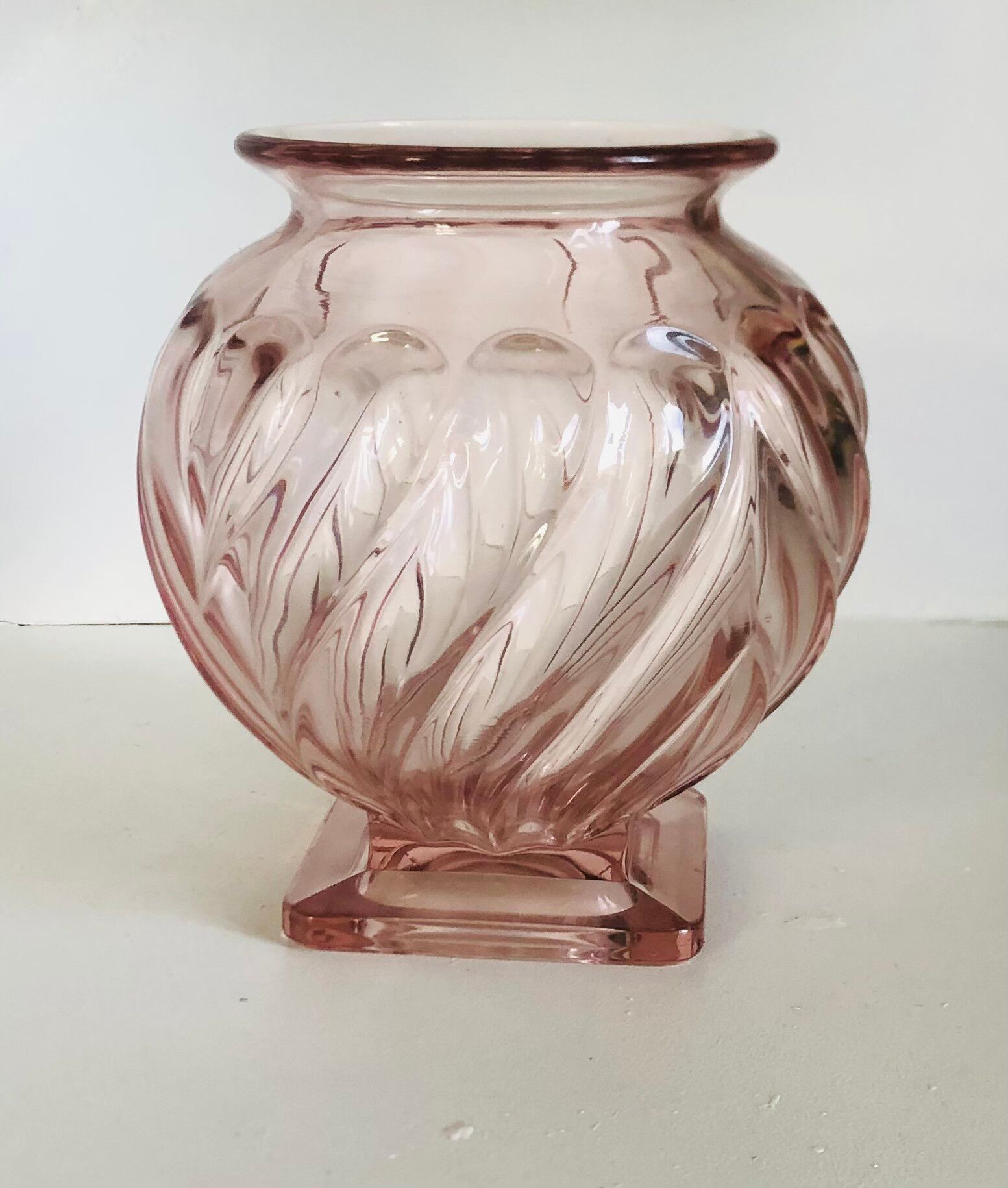 Art Deco glass vase Rosaline by Rudolf Schrötter for Inwald