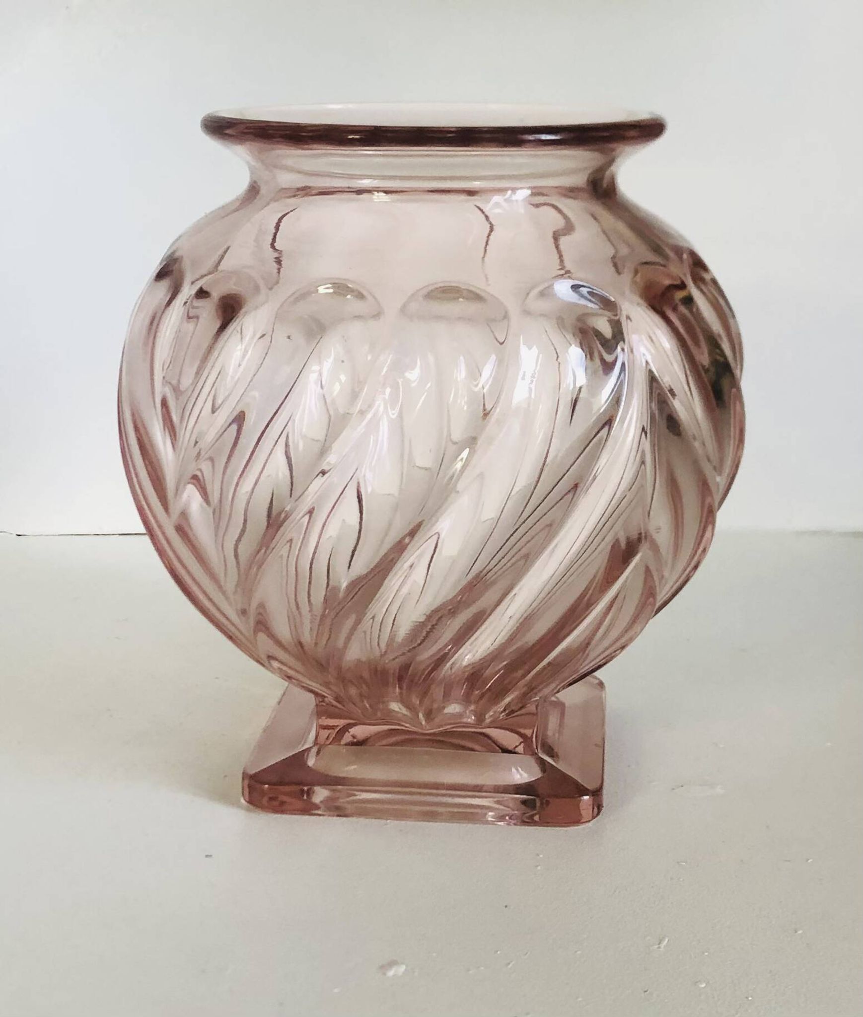 Vase en verre art déco Rosaline par Rudolf Schrötter pour Inwald