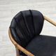 1970s, Danish armchair, rattan, black artificial leather.
