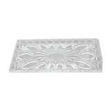Chiseled glass cake dish