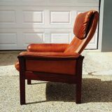 Scandinavian leather rest chair, Mobler Get, vintage