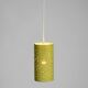 1950s pendant lamp in perforated metal, mustard yellow, by Ernest Igl