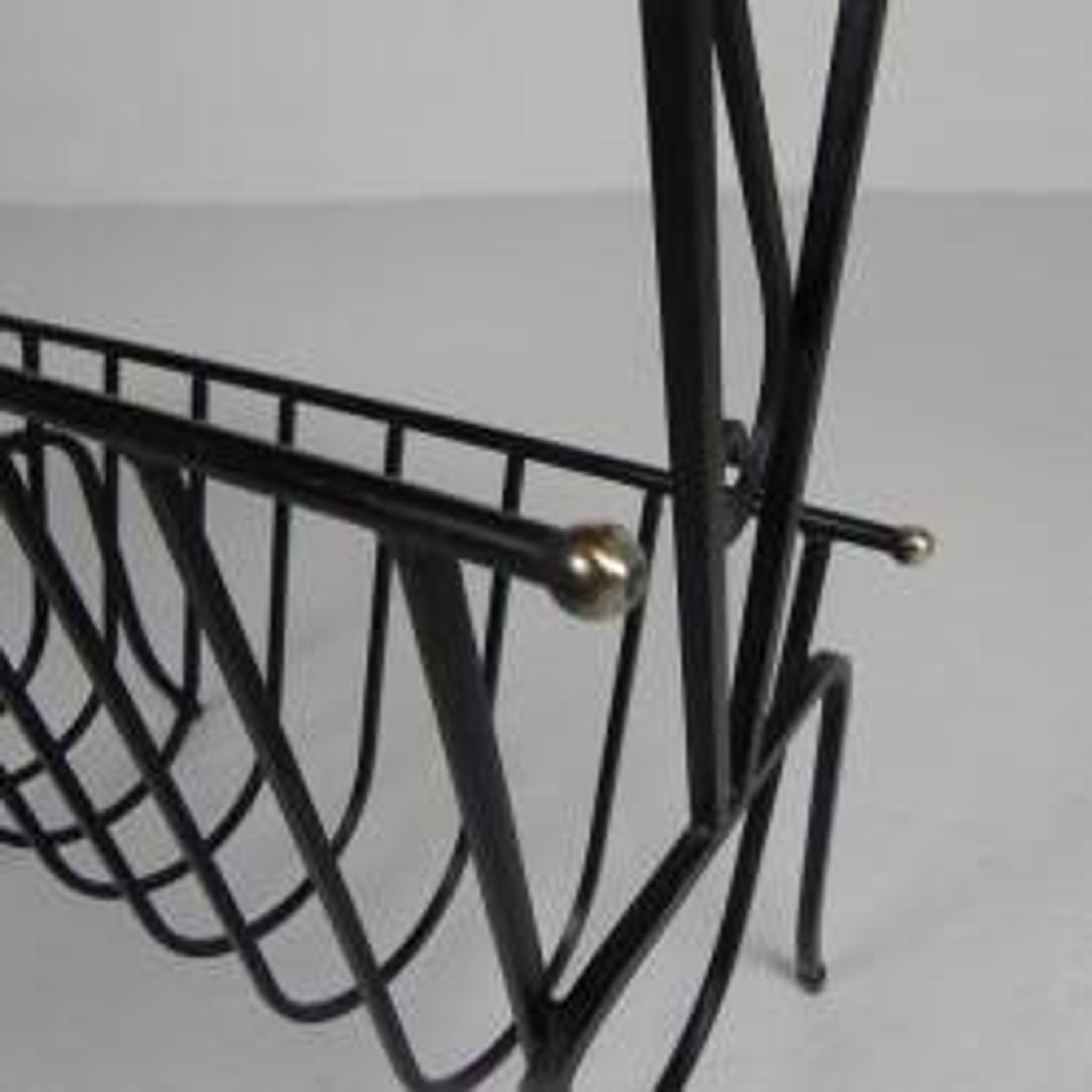 Vintage side table, magazine rack with Hemiksem tile, 1950s