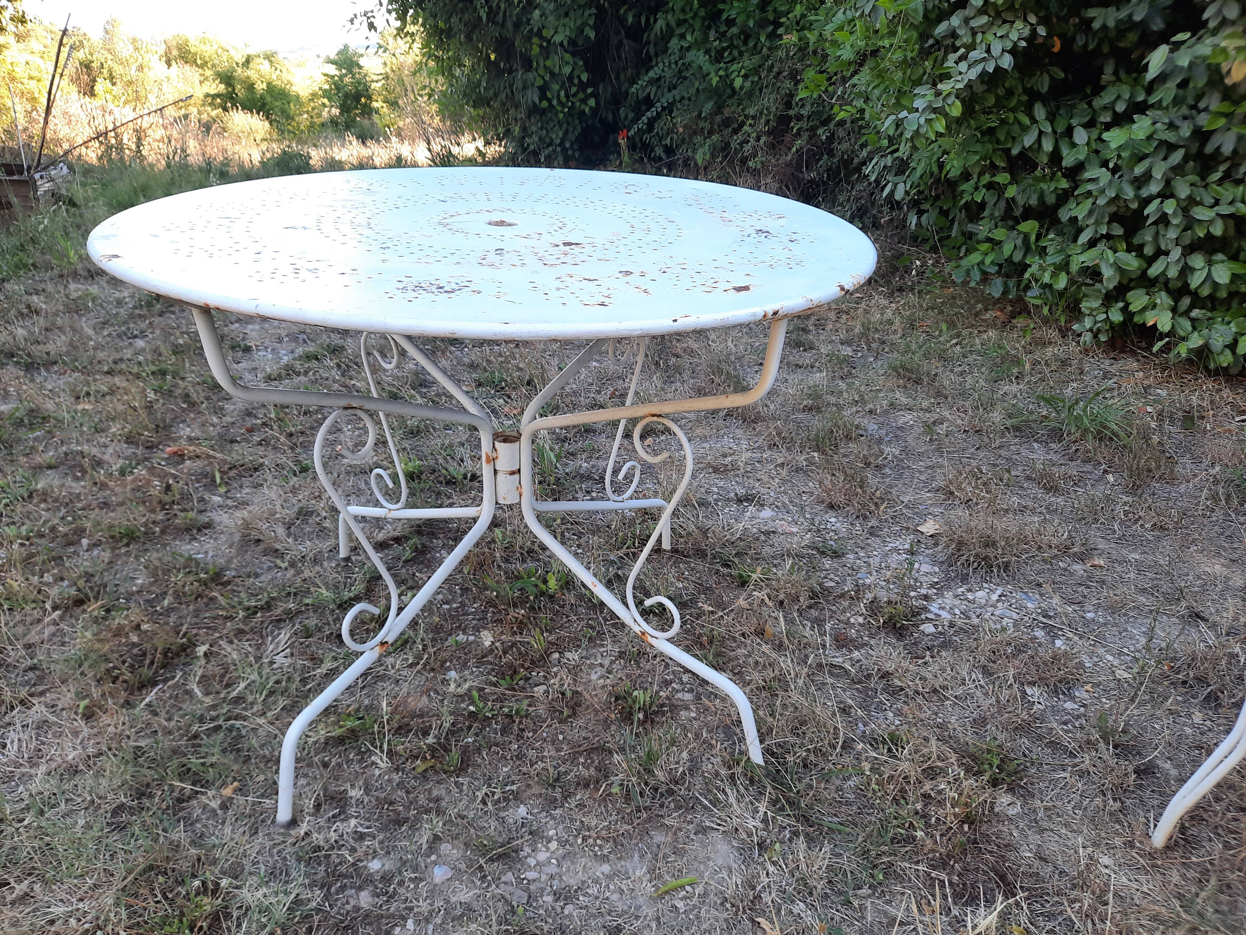 Antique wrought iron garden furniture