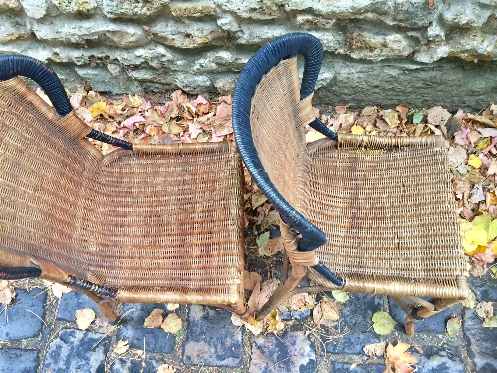 Paire de chaises en osier début XX eme siècle