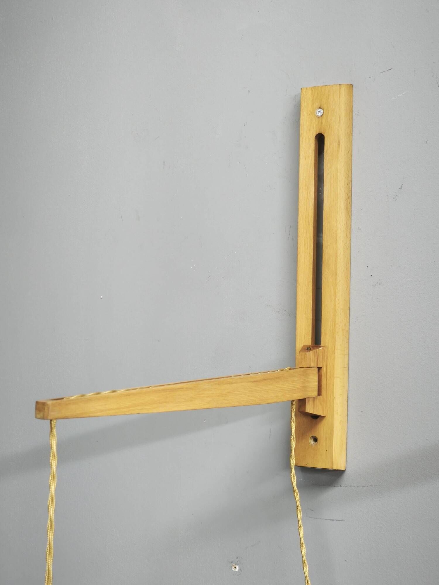 Pair of Dřevo Humpolec Adjustable Swing Arm Wall Lamps, 1960s